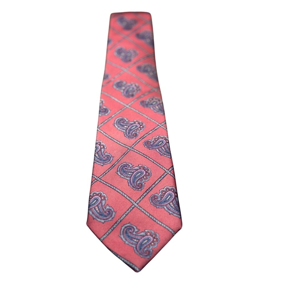 Vintage Ferrell Reed Necktie Silk Paisley Diamond Handmade England Nordstrom
